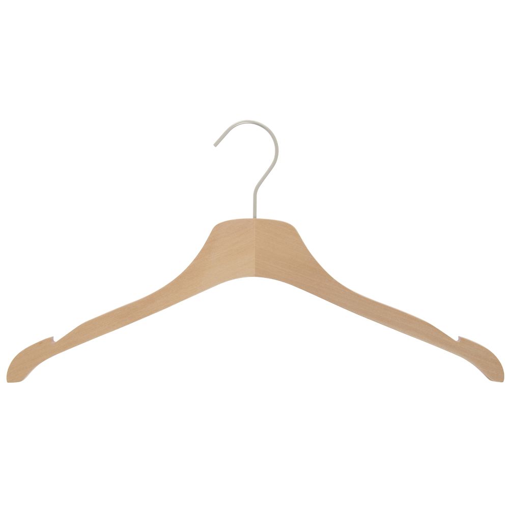 17" Natural Wooden Hangers, Top
