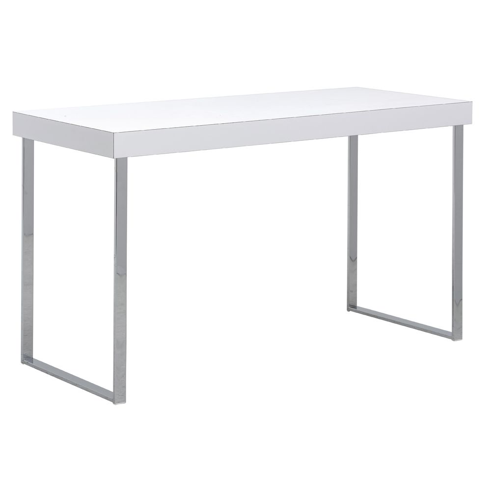 TABLE, WHITE/CHROME, MODERN, LARGE