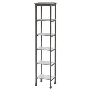 Home Styles The Orleans Three Tier Tower with Marble Laminate Shelves,  Sturdy Powder-Coated Steel Frame