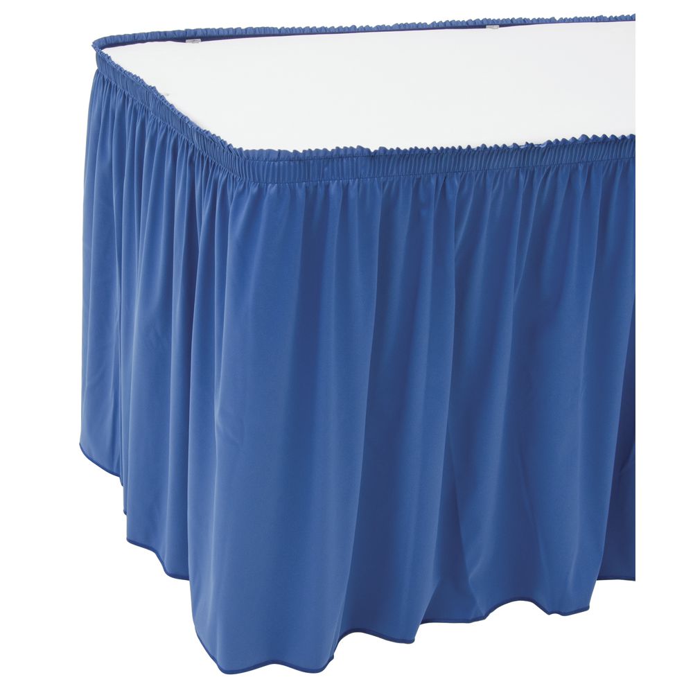 Snap Drape Flame-Retardant Shirred Banquet Table Skirt Royal Blue 13"L x 29"H