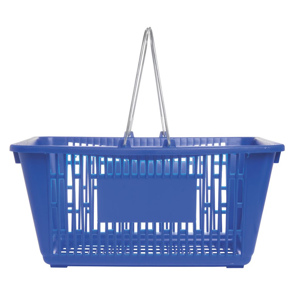 6 Blue Plastic Shopping Baskets