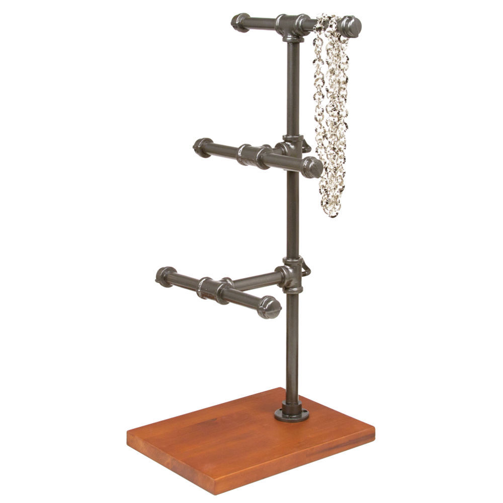 Industrial Pipe Tiered Jewelry Stand, Large