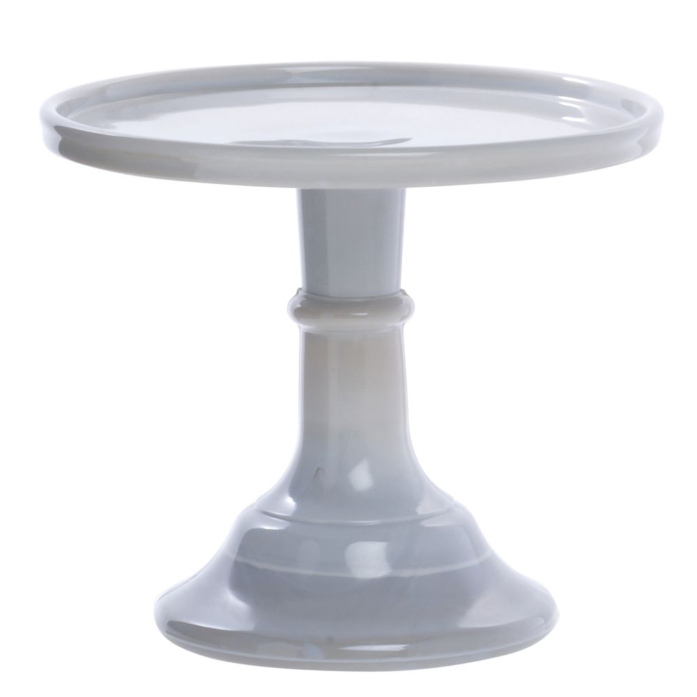 CAKE STAND, GLASS, 6DIAX5.5, GREY MARBLE