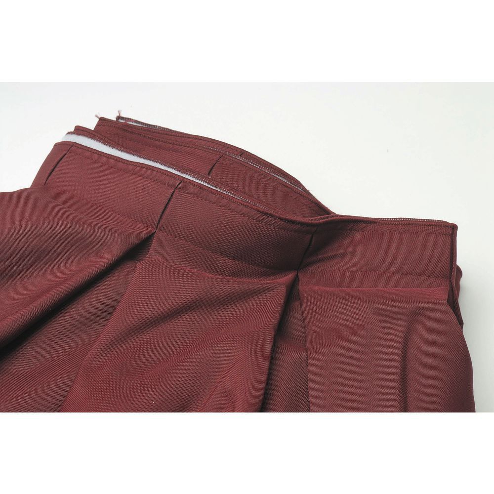 BurgundyTable Skirt Box Pleated Polyester 29&#34;H x 13&#34;L