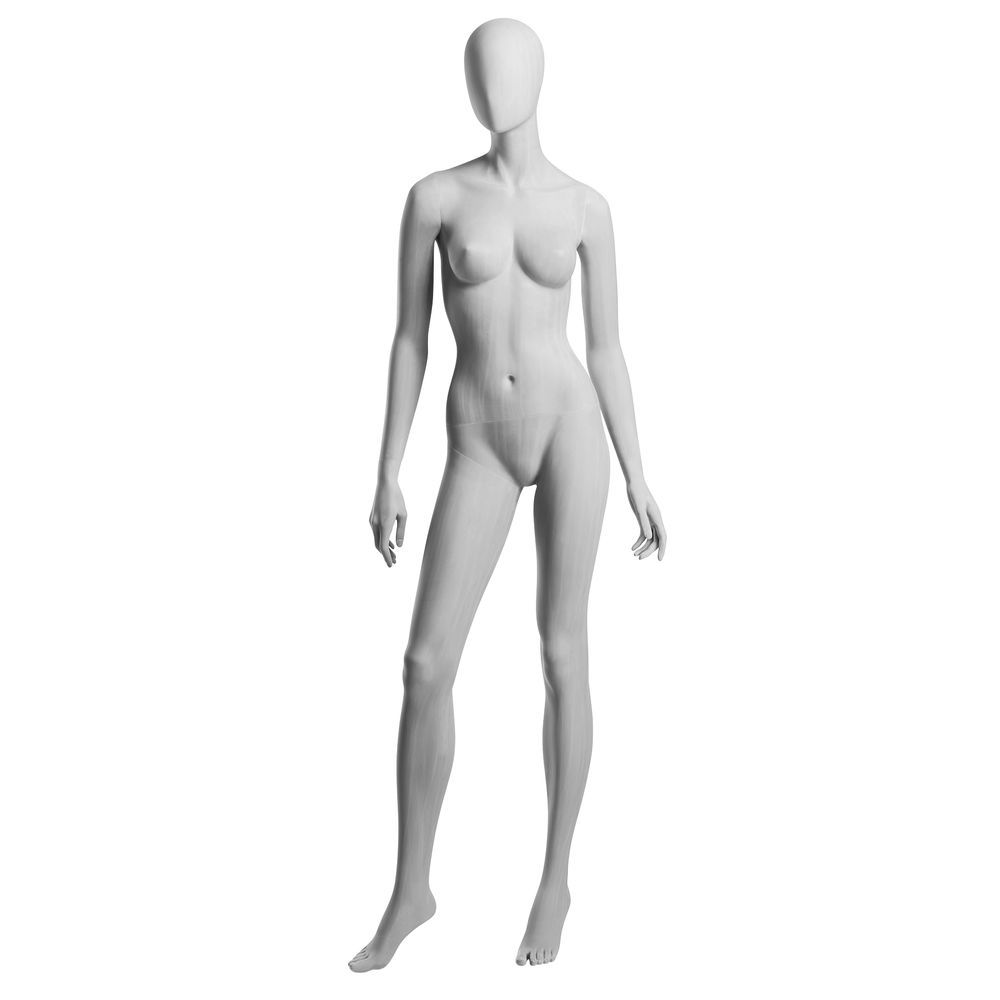 MANNEQUIN, FEMALE, ARMS/SIDE, SLATE, W/BASE