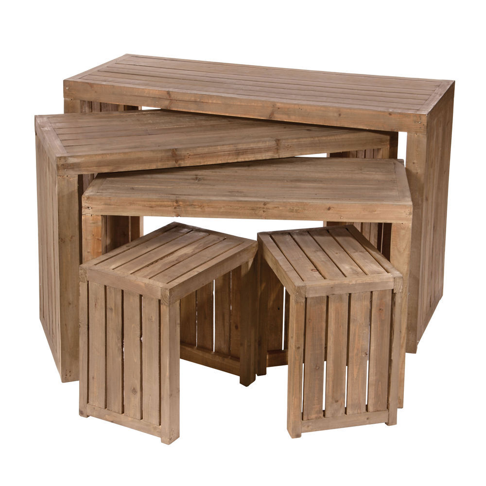 TABLES, CRATE, NESTING, SET/5