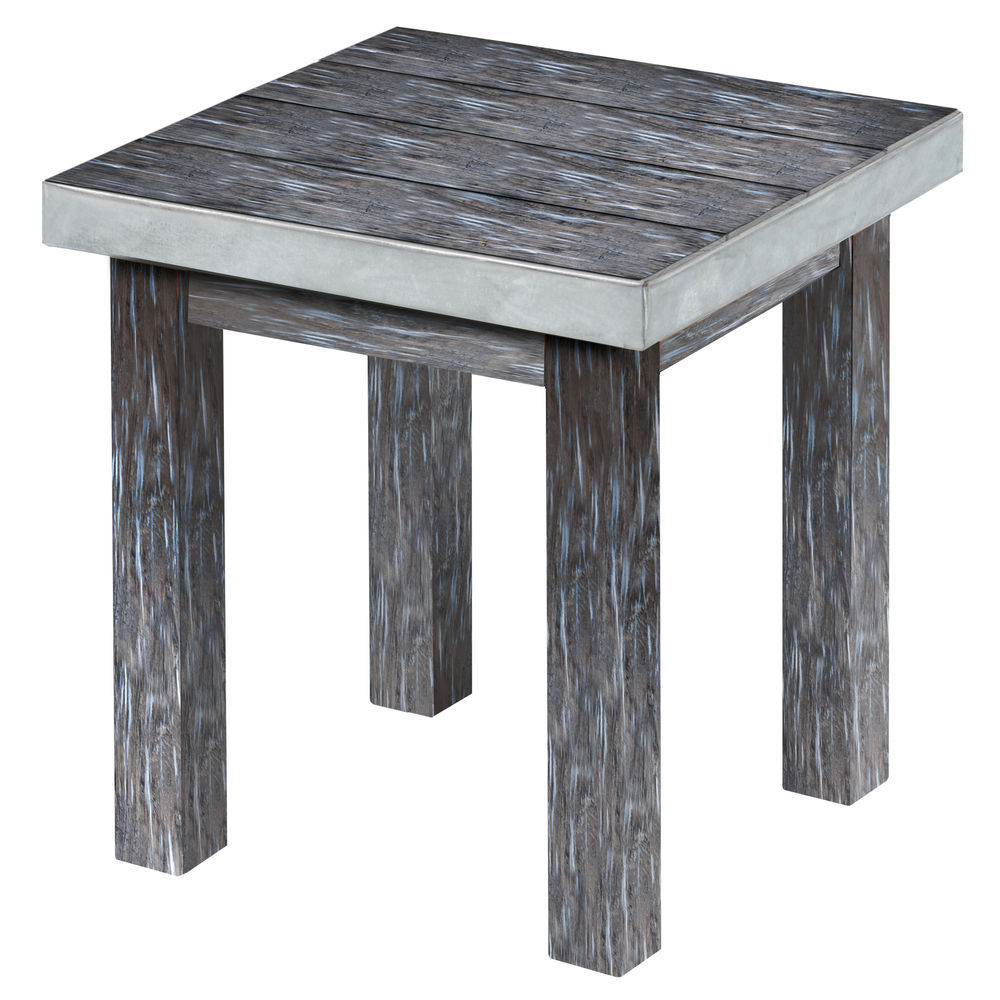 TABLE, SMALL, RUSTIC GREY, 14.5"X14.5"X19.7
