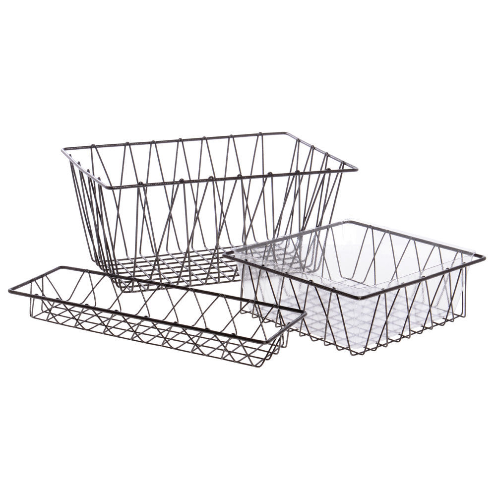 Tiered Basket Stand with Metal Finish 