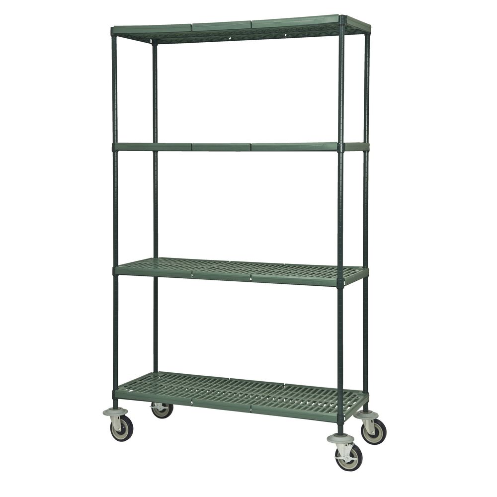 Focus FPS-Plus Mobile Vented Wire Shelving Cart 48"L x 18"W x 63"H