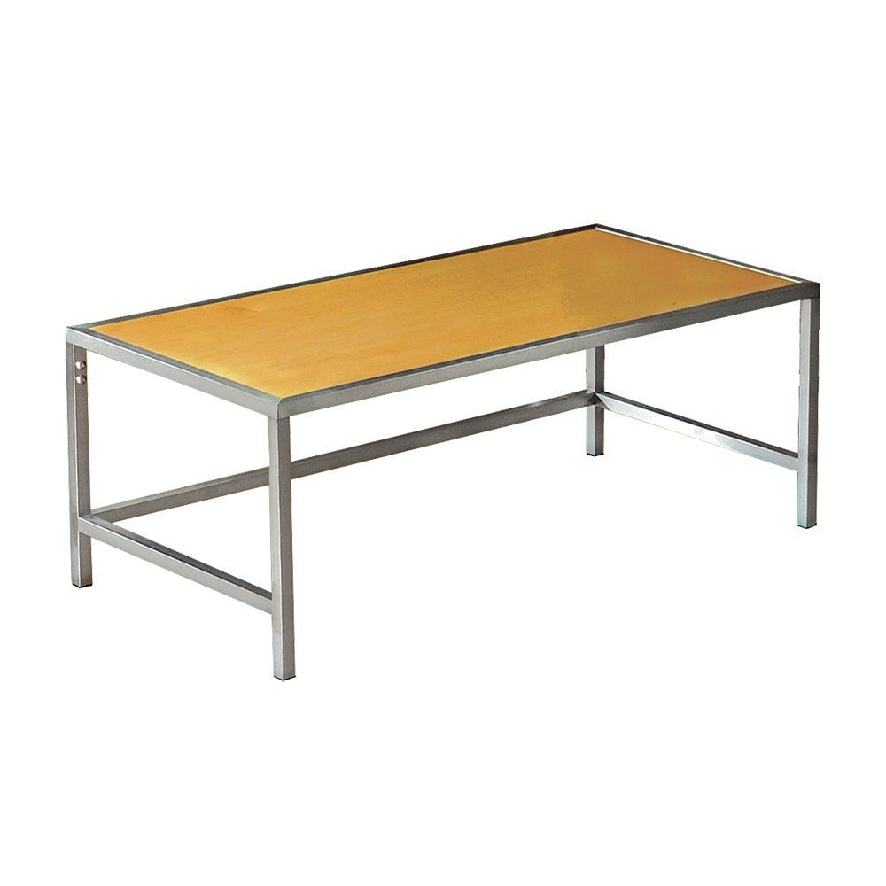 TABLE, NATURAL, W/BRSD CHROME 45.5X24X18H