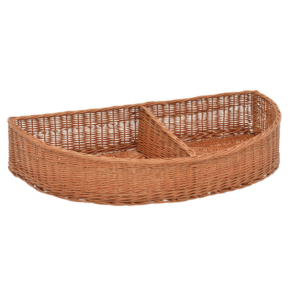 Tapered 2 Compartment Natural Basket 40"L x 20 1/2"W x 6"-8 1/4"H