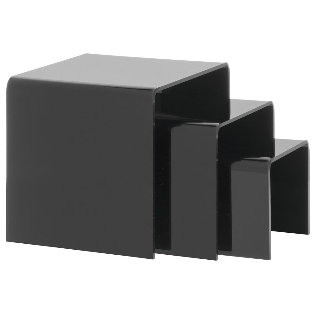 Deli Riser 3-Step Gloss Black Acrylic Riser 24 L x 29 3/4 W x 4 1/4 H