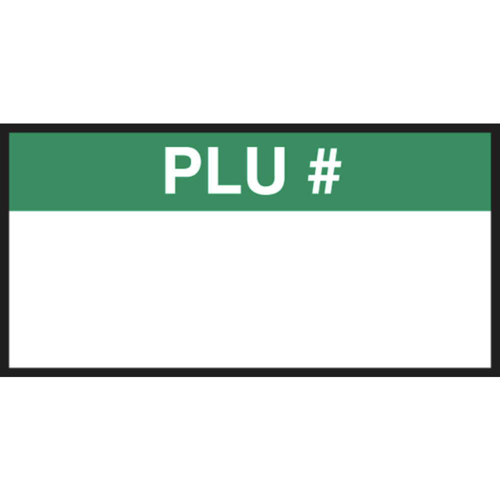 LABEL, "PLU" FOR ML1110, WHITE W/GREEN