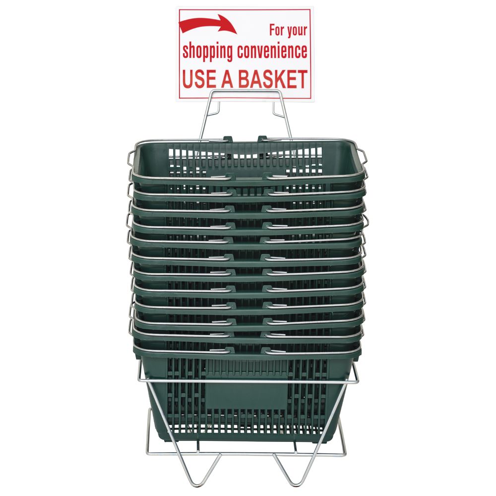 Hunter Green Plastic Shopping Baskets