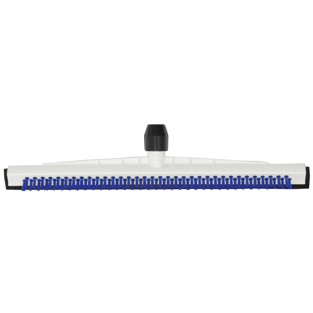 Floor Squeegee With Brush Is 18"W In Blue 
