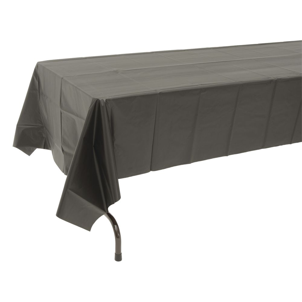 Disposable Table Covers Black Plastic 54"W x 108&#34;L