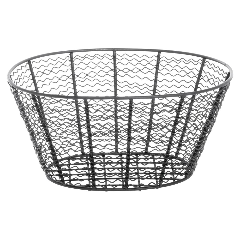 HUBERT® Round Black Steel Corkscrew Basket 7 1/4"Dia x 9 7/16"H 
