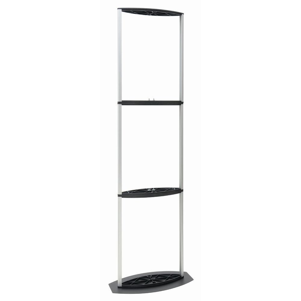 Convex Poster Stand, 3-Tier, Silver
