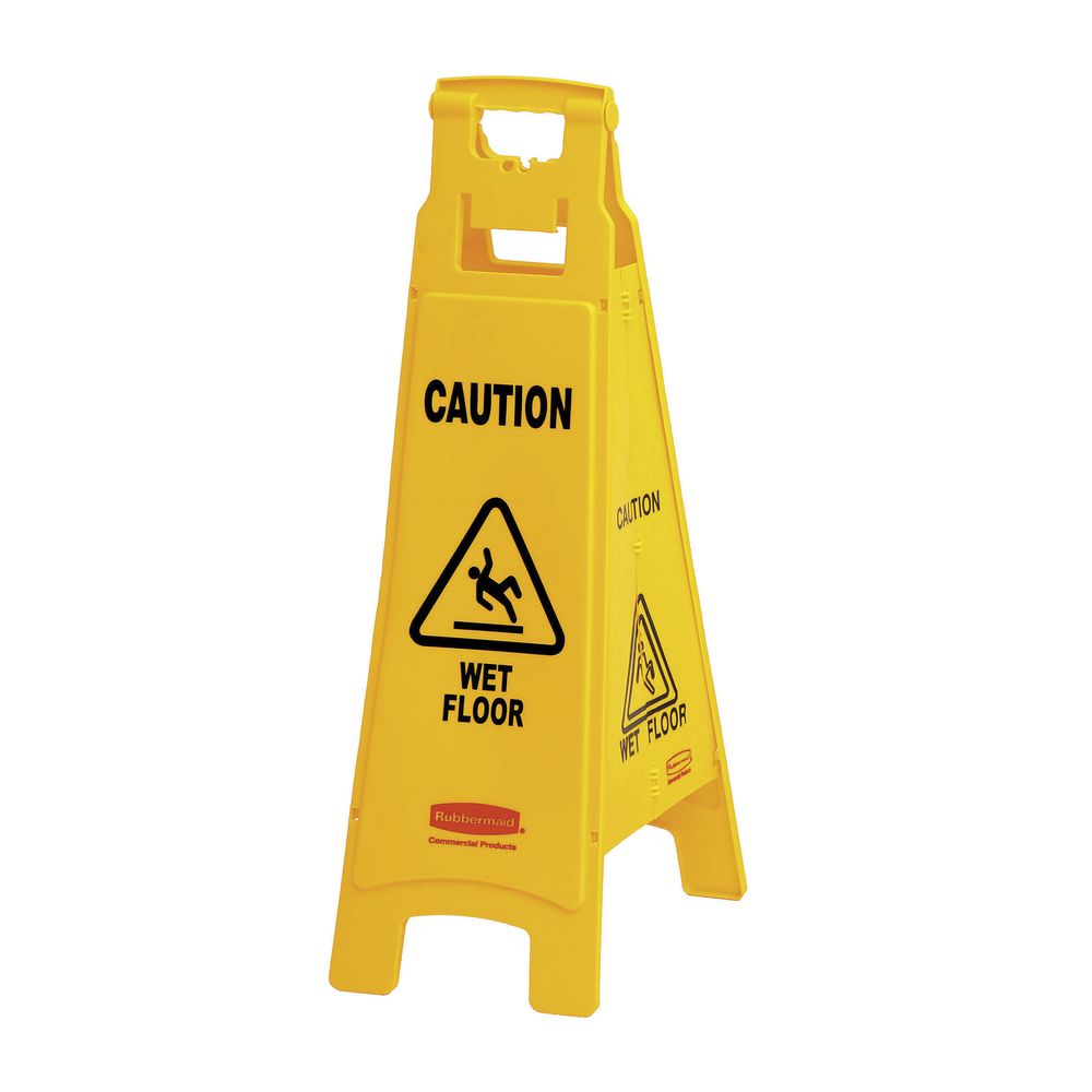 SIGN, 37"CAUTION, WET FLOOR, 4 SIDED, YEL