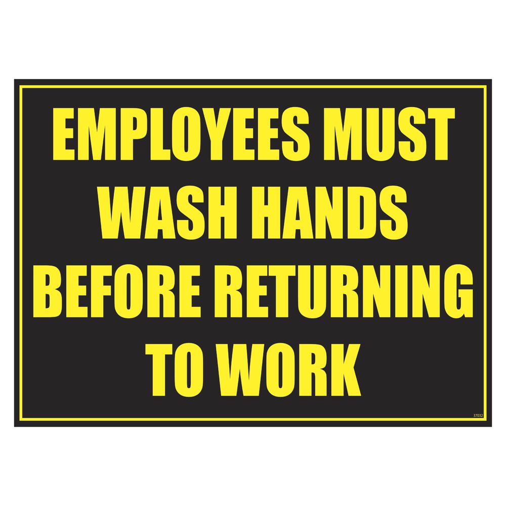 SIGN, POLICY, WASH HANDS, 12X9, PLASTIC