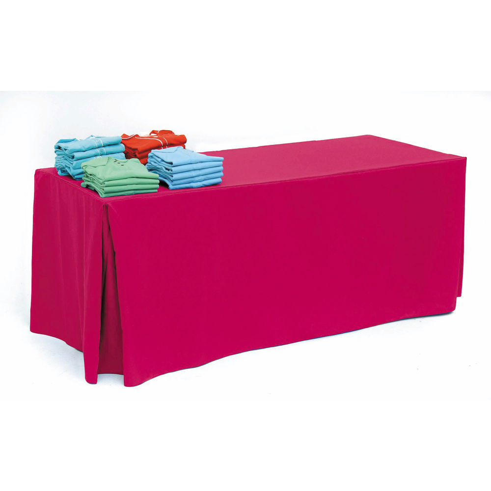 TABLECOVER, FITTED, 8FT RASPBERRY CRNR P