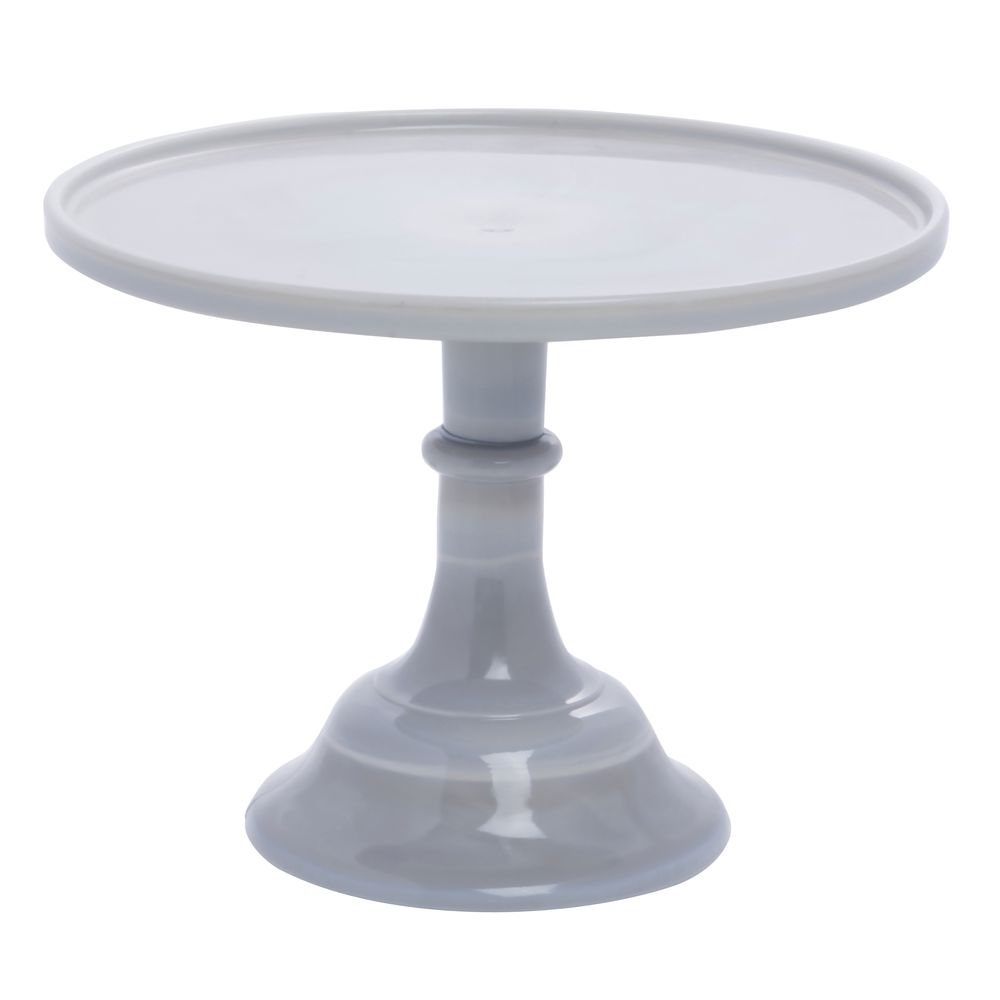 CAKE STAND, GLASS, 10DIAX8H, GREY MARBLE