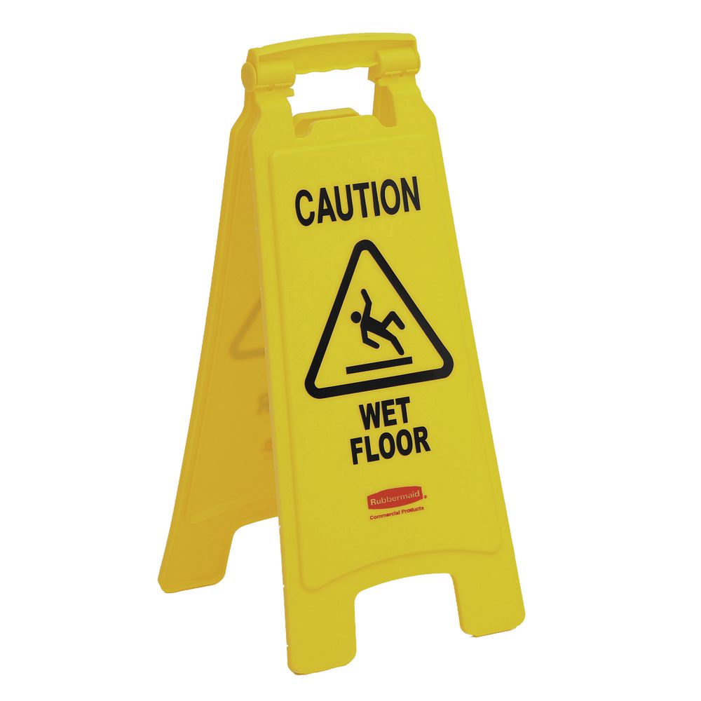 SIGN, 25"CAUTION WET FLOOR, 2 SIDED, YEL