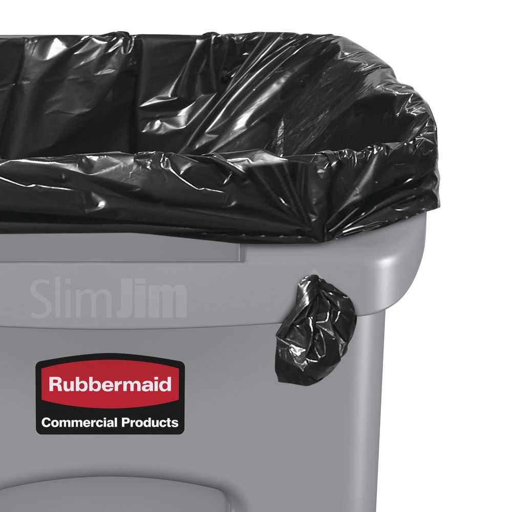 Rubbermaid&#174; Slim Jim Commercial Garbage Can 16 Gal 23 3/8 L x 11 W x 24 7/8 H Light Grey