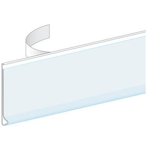 White Plastic Extra Duty Shelf Label Holder With Self-Adhesive Back - 1  1/4H x 47 7/8L