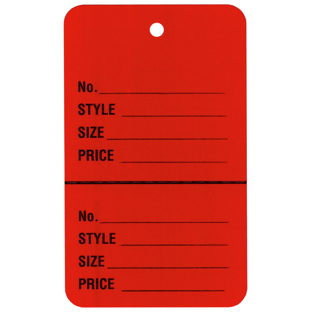 TAG, PERF., RED, 1-3/4 X 2-7/8