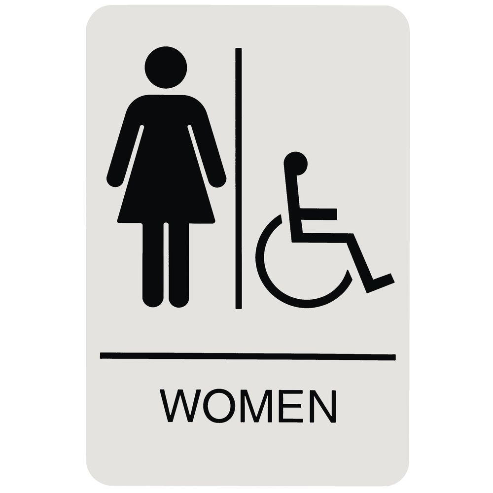 ADA Compliant Wheelchair Accessible Women's Restroom Sign, Taupe