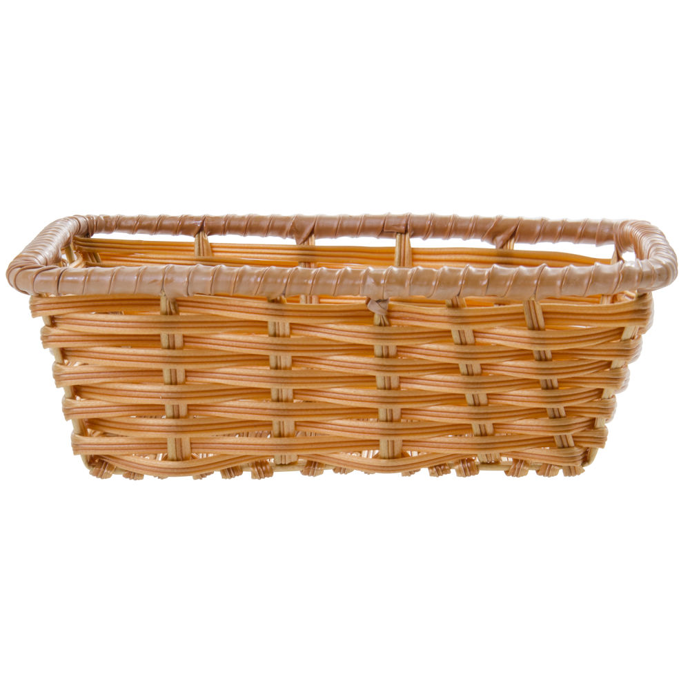 Tri-Cord Washable Wicker Display Basket in Natural Color  10"L x 7 1/2"W x 3"H