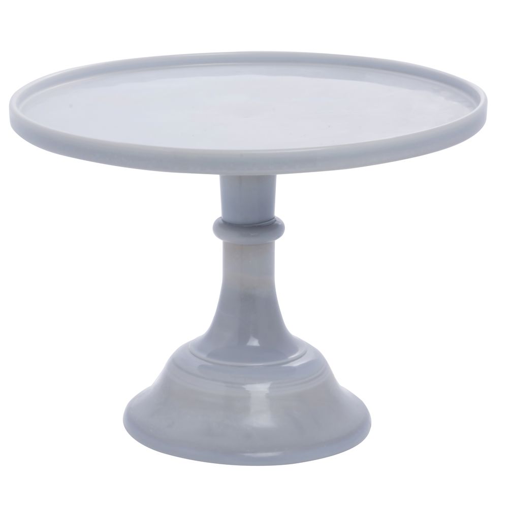 CAKE STAND, GLASS, 12DIAX9H, GREY MARBLE