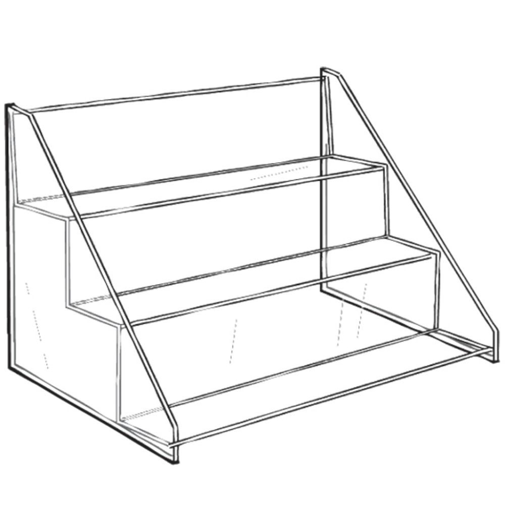 3 Tier Clear standing Store Displays 