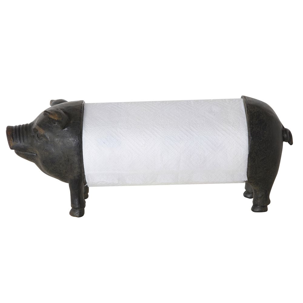 PAPER TOWEL HOLDER, PIG, 14"L X 6-1/4"H