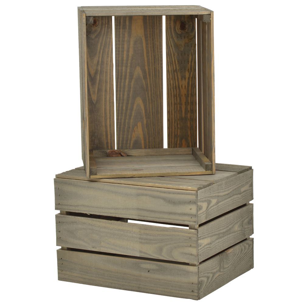 CRATE, STACKING, WEATHERWOOD SOLID PINE, 17