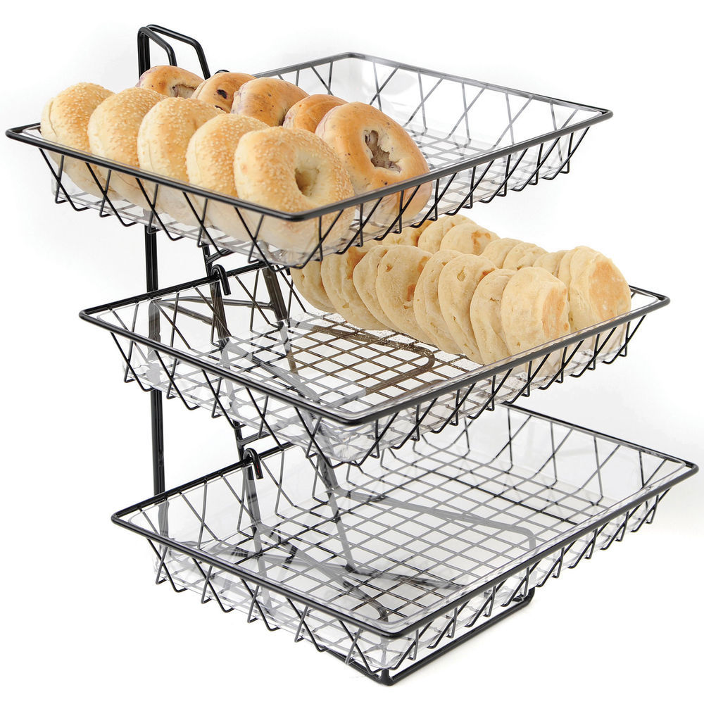 Cal-Mil 3 Tierd Wire Rack With Three 12" Square Baskets