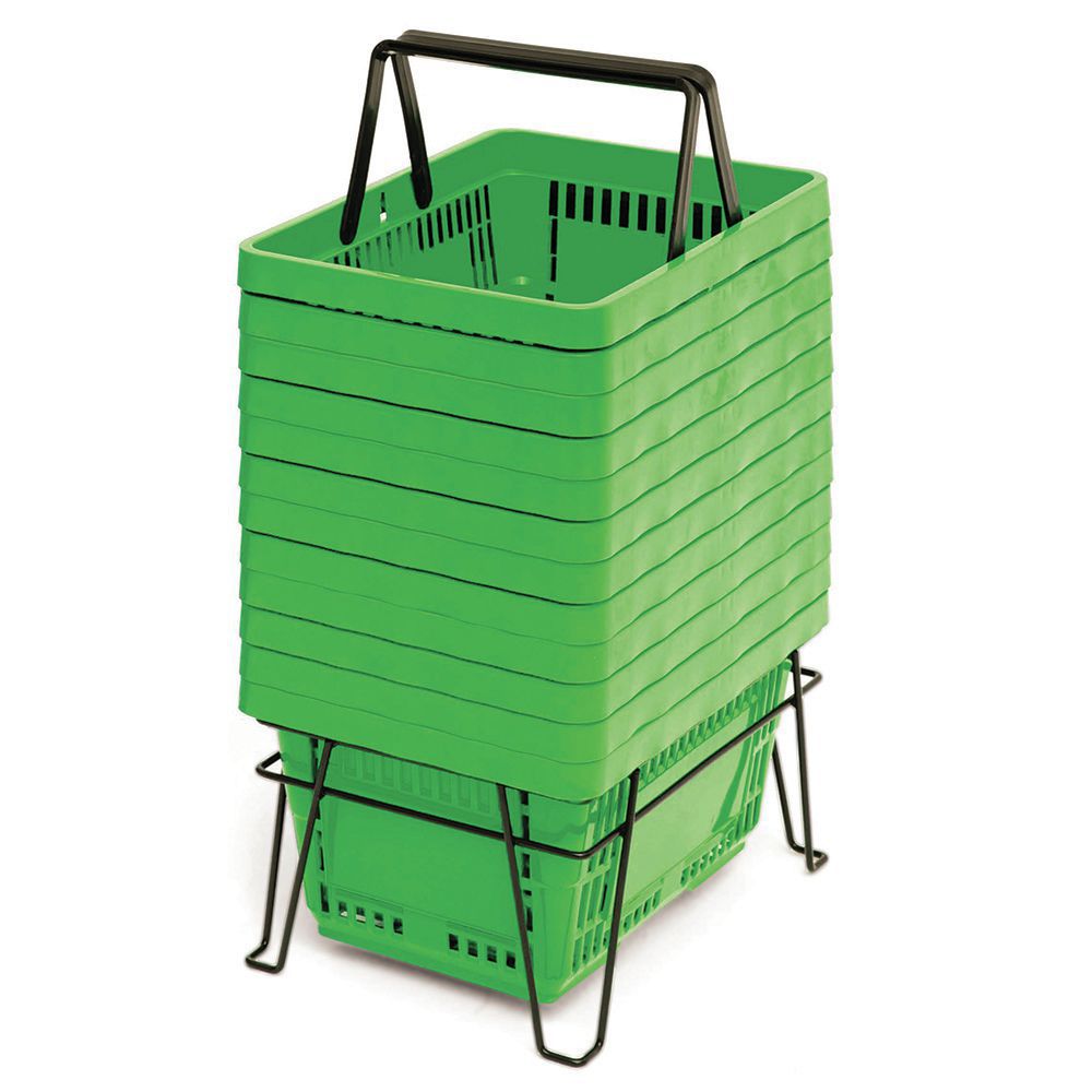 22 Liter Grocery Hand Baskets Green Set of 12 47862 