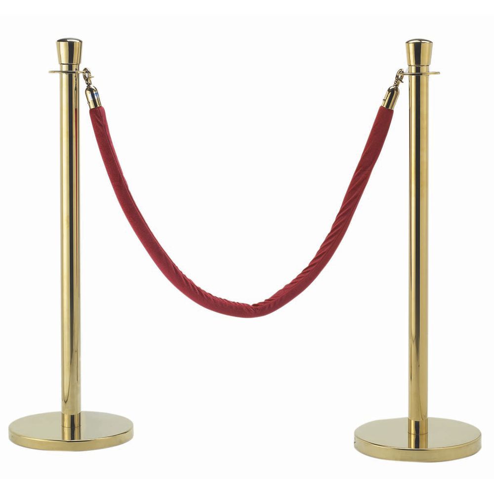 Red Crowd Control Rope With Velvet Rope 
