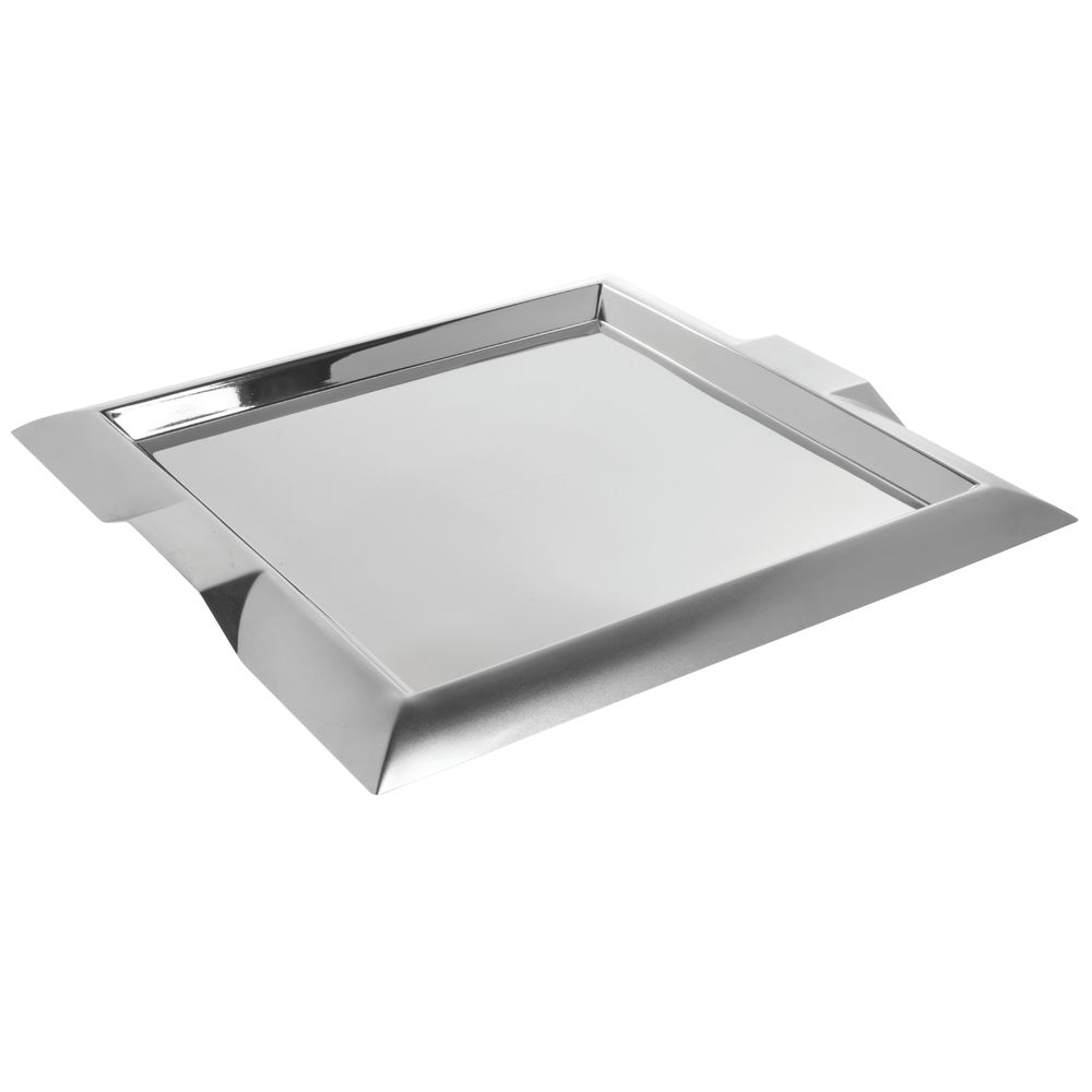 TRAY, S/S SQUARE, LARGE, SATIN/MIRROR