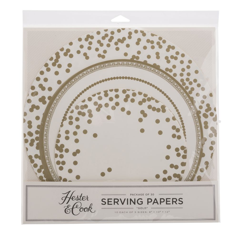 Hester and Cook Gold Confetti Serving Papers