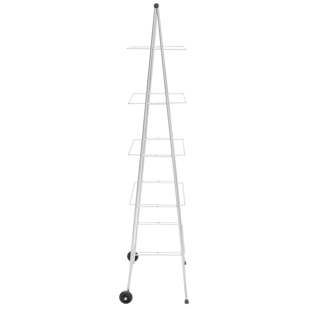 STAND, 5-TIER, MOBILE, CHROME, 24LX13-1/2WX6
