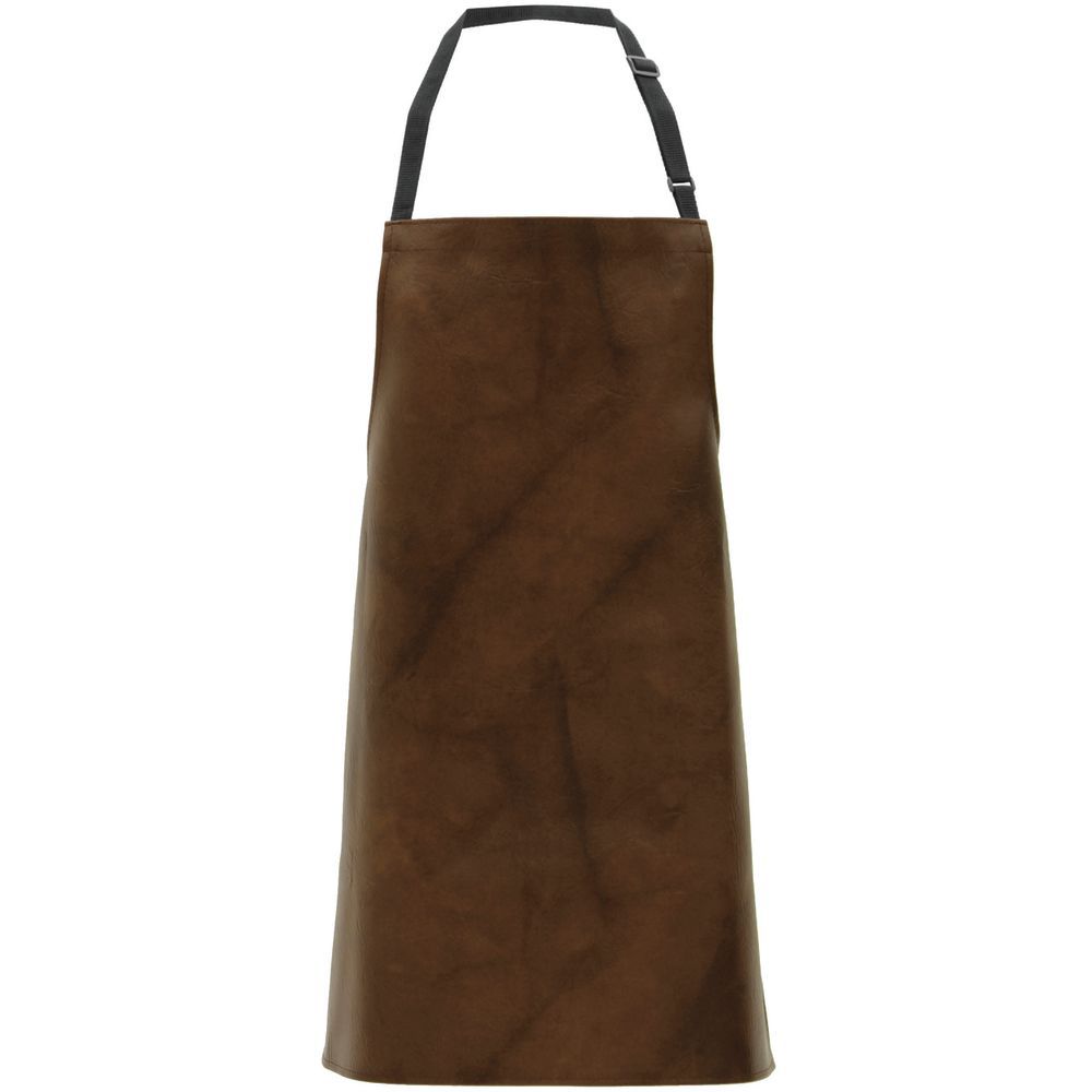 APRON, BROWN, LEATHER LOOK