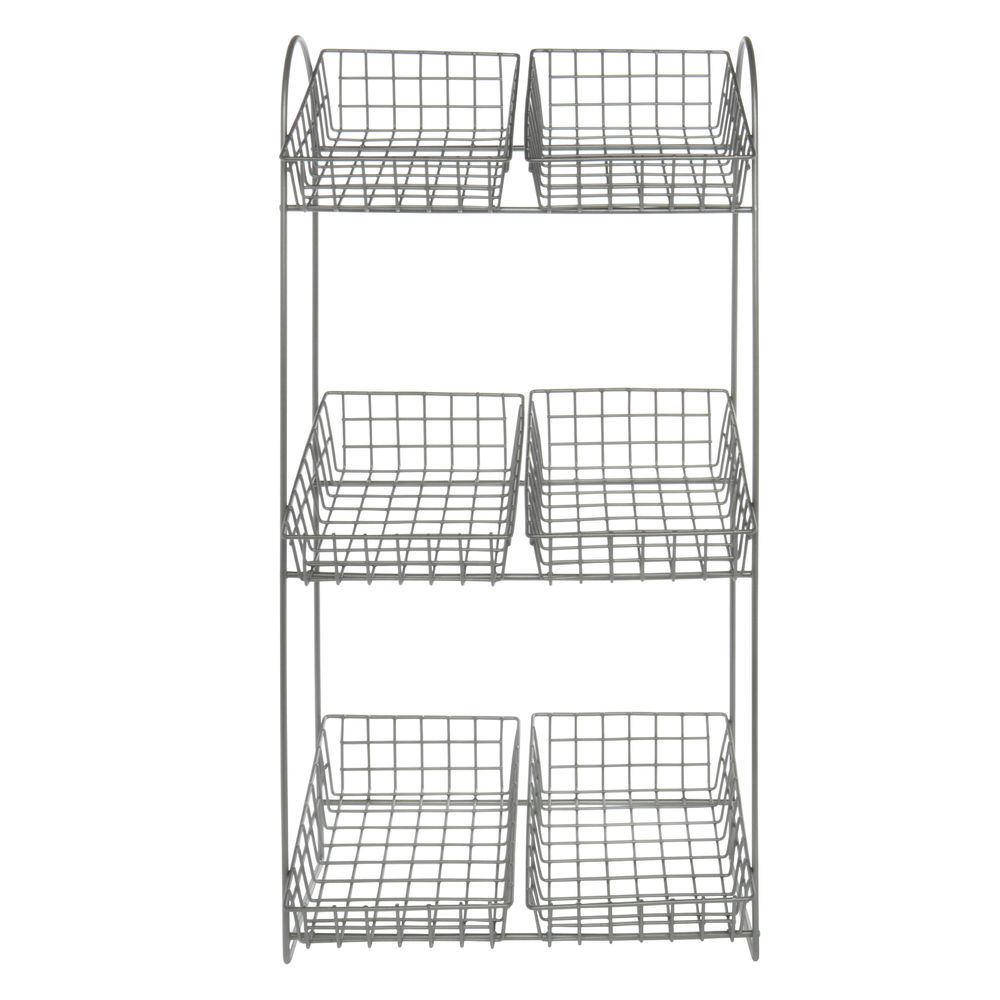 DISPLAY, 6 BASKET SILVER, WIRE