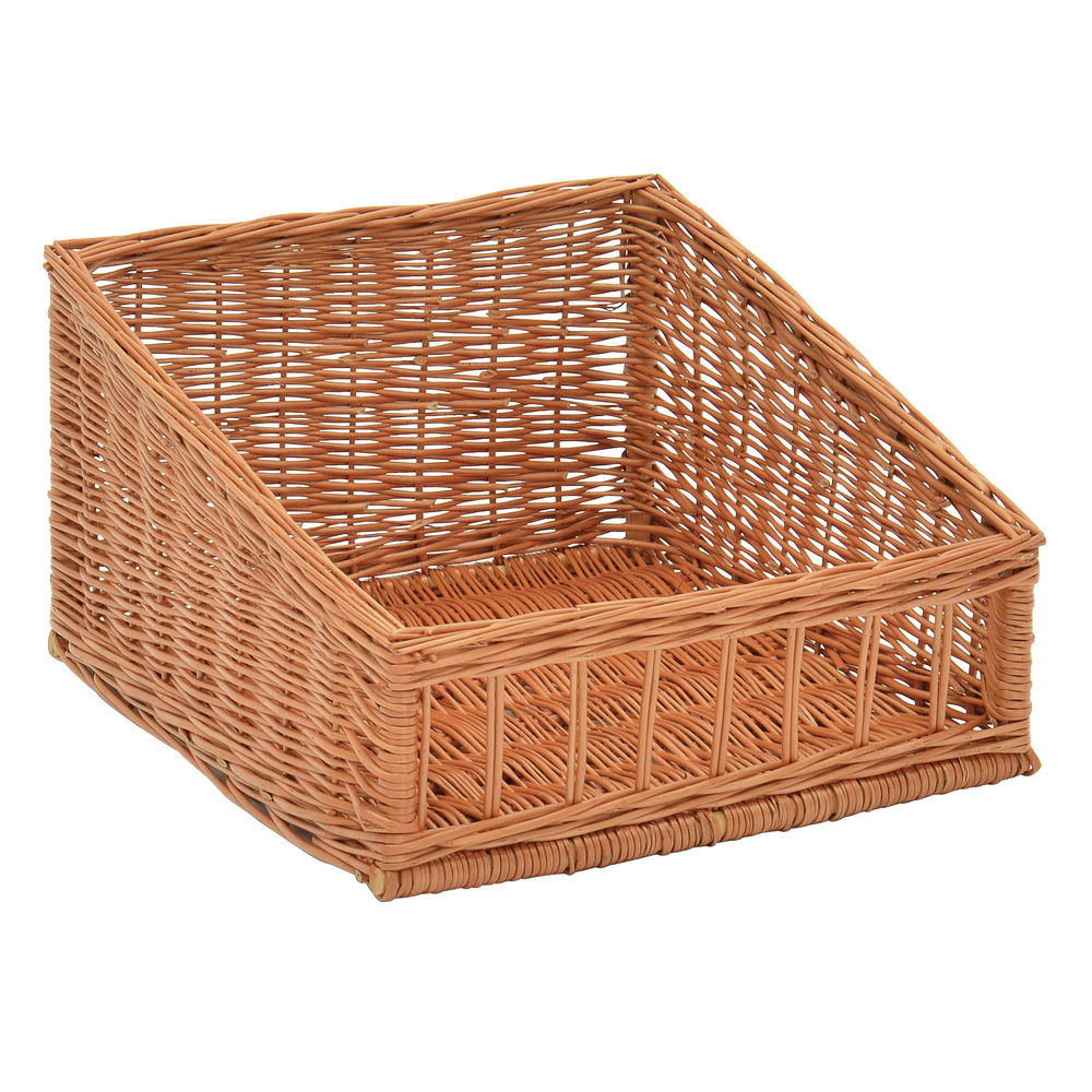 Open-Front Display Basket has Tapered Design