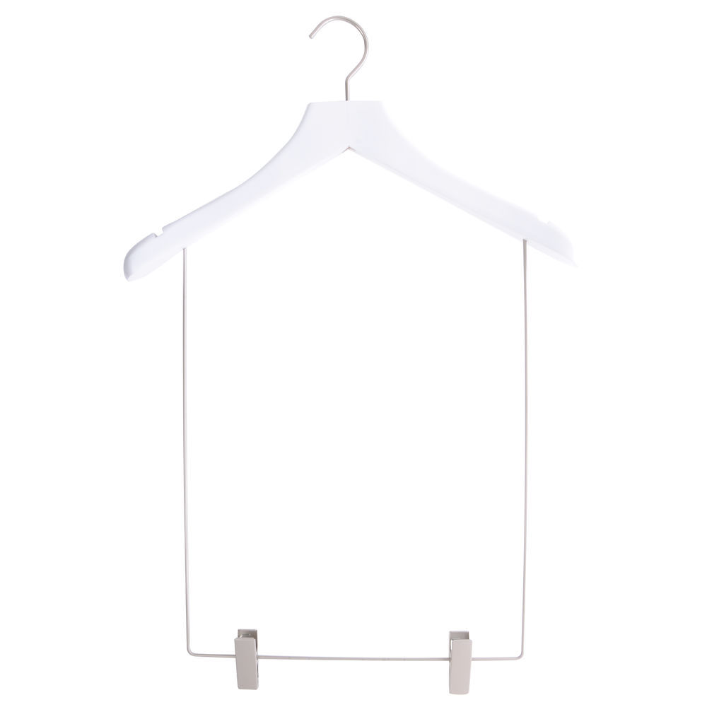 17" White Wooden Hangers