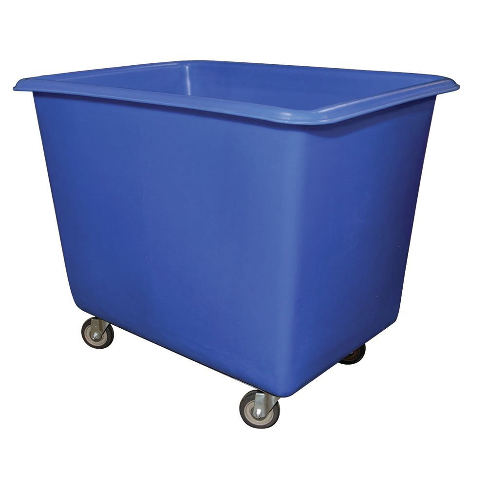 Tub Truck Wheel Cart With Swivel Casters 18 Bushel 46" L x 34" W x 30" D Blue Polyethylene