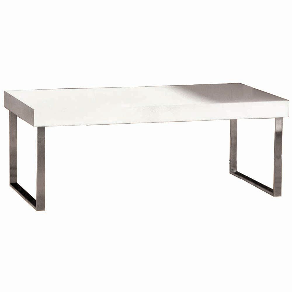 TABLE, WHITE/CHROME, 48X24X18H