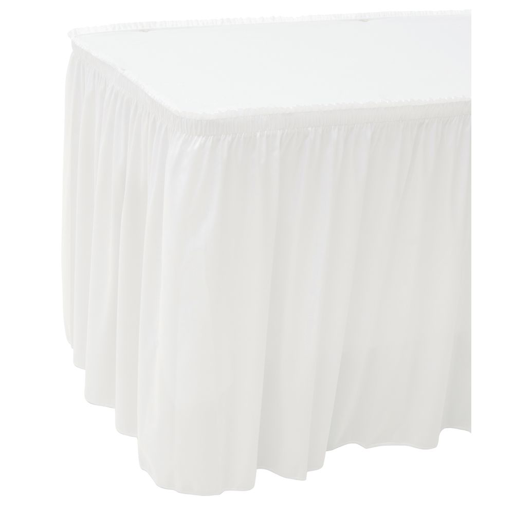 Snap Drape Flame-Retardant Shirred White Table Skirt 13"L x 29"H