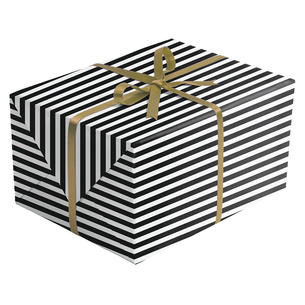 black and white gift wrap roll